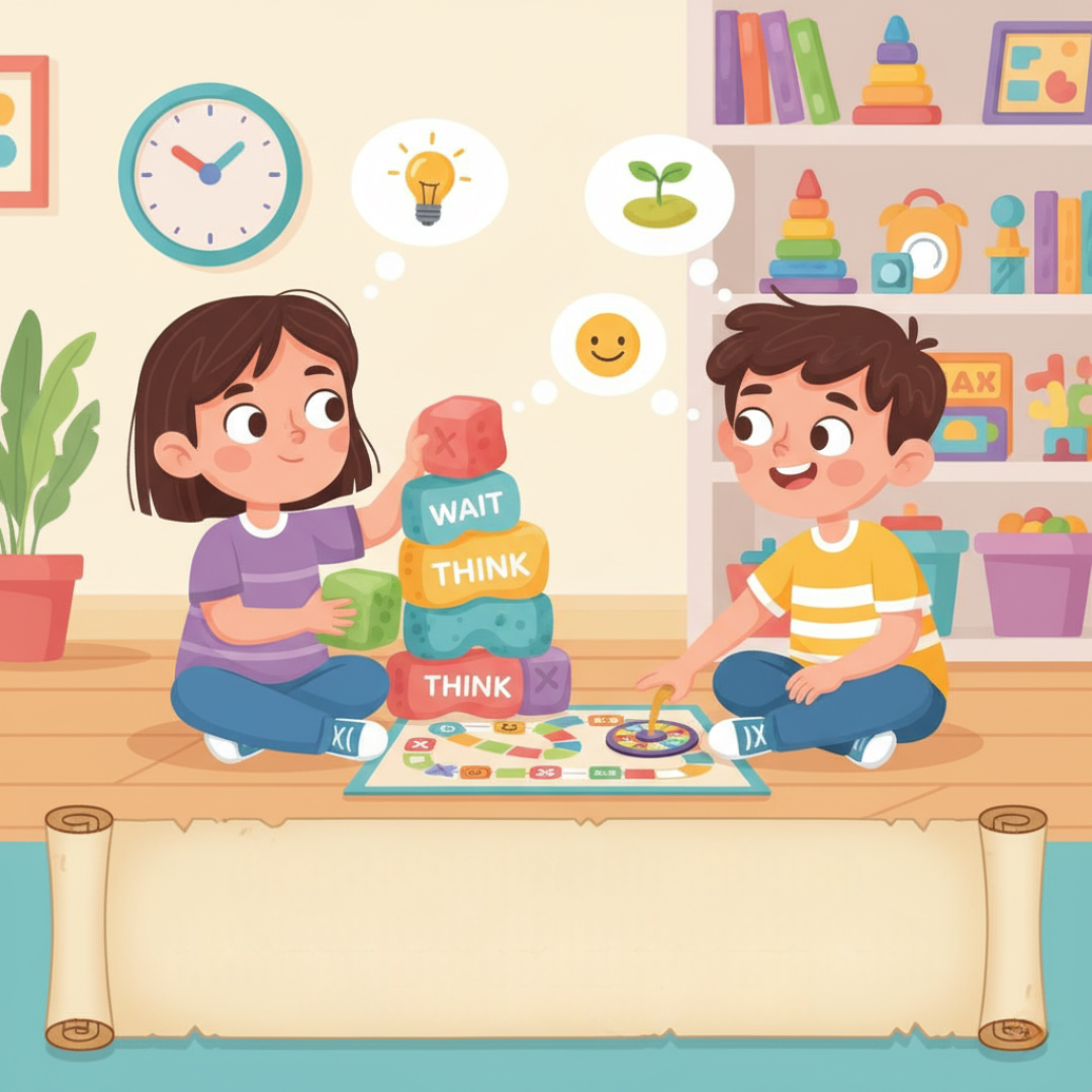 A child patiently waiting their turn in a game.